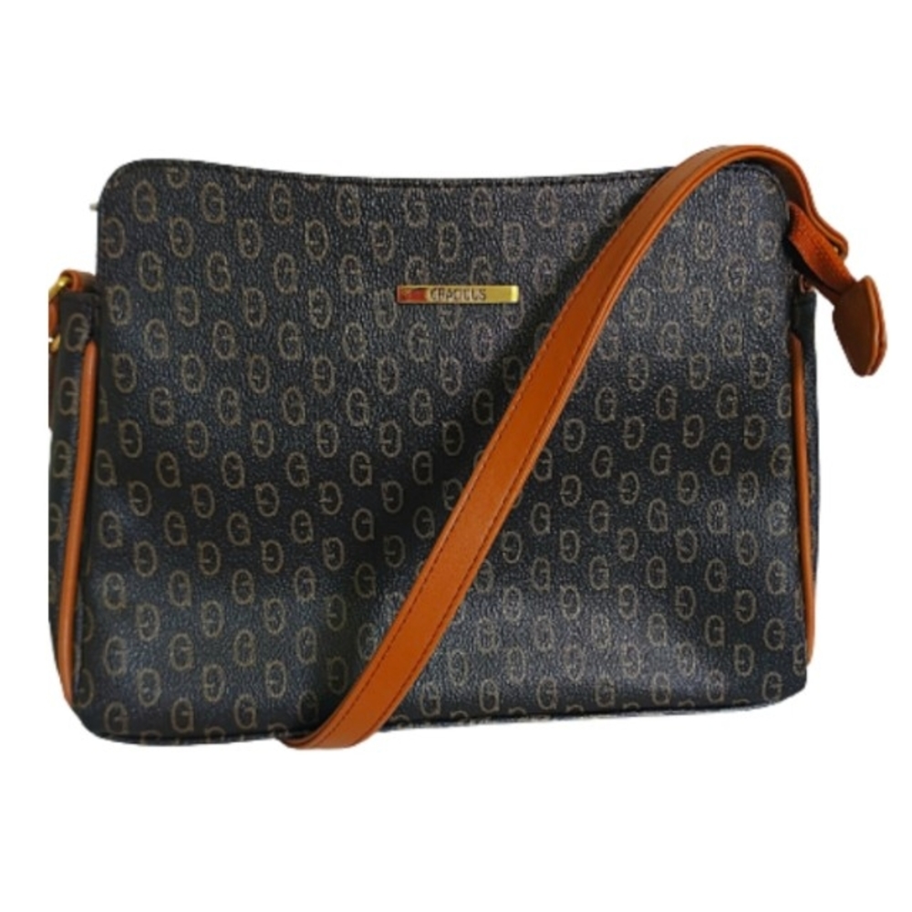 Gracious Brown Canvas Crossbody bag